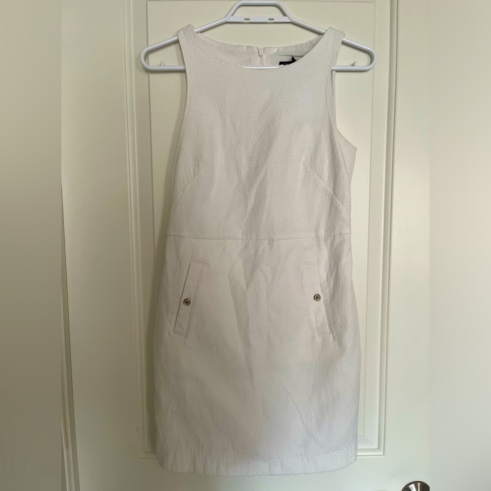 BANANA REPUBLIC white shift dress size 0P coastal aesthetic